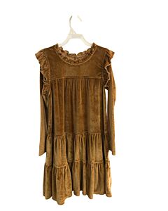 PINK CHICKEN  GOLD VELOUR   DRESS WITH RUFFLE