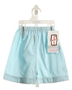 RED BEANS  AQUA  GINGHAM  SHORTS