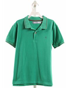 PETIT BATEAU  GREEN PIQUE   KNIT SS SHIRT