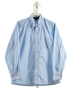 OSCAR DE LA RENTA  AQUA  PLAID  DRESS SHIRT