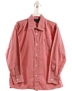 OSCAR DE LA RENTA  RED  GINGHAM  DRESS SHIRT