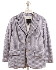 OSCAR DE LA RENTA  BLUE SEERSUCKER STRIPED  BLAZER