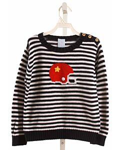 BELLA BLISS  NAVY  STRIPED EMBROIDERED SWEATER