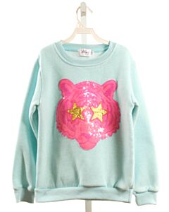 LOLA + THE BOYS  LT BLUE   SEQUINED PULLOVER