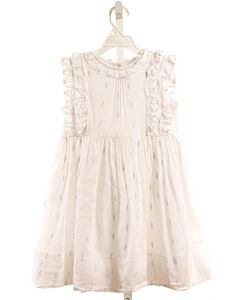 ALICE KATHLEEN  WHITE  FLORAL EMBROIDERED DRESS WITH RUFFLE