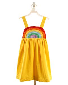 MI BABY  YELLOW   APPLIQUED KNIT DRESS