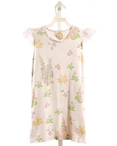 THE BEAUFORT BONNET COMPANY  WHITE  FLORAL  KNIT DRESS WITH EYELET TRIM