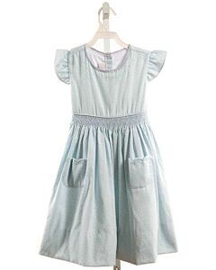 ALICE KATHLEEN  LT BLUE  FLORAL SMOCKED DRESS