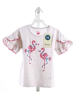 HATLEY  LT PINK  PRINTED DESIGN KNIT SS SHIRT WITH RUFFLE