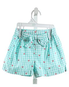 HATLEY  AQUA  GINGHAM  SHORTS WITH BOW