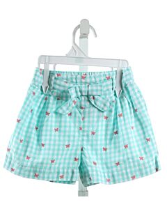 HATLEY  AQUA  GINGHAM  SHORTS WITH BOW