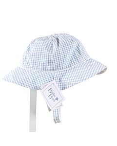 BAILEY BOYS  LT BLUE SEERSUCKER WINDOWPANE  ACCESSORIES - HEADWEAR