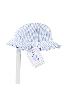 BAILEY BOYS  LT BLUE SEERSUCKER WINDOWPANE  ACCESSORIES - HEADWEAR WITH RUFFLE