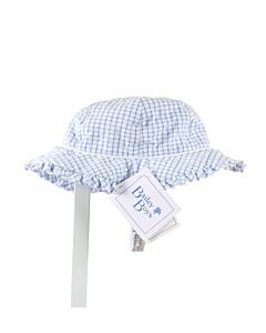 BAILEY BOYS  LT BLUE SEERSUCKER WINDOWPANE  ACCESSORIES - HEADWEAR WITH RUFFLE