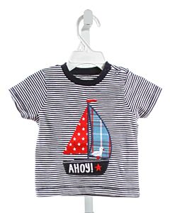 HATLEY  NAVY  STRIPED APPLIQUED KNIT SS SHIRT