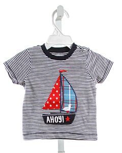 HATLEY  NAVY  STRIPED APPLIQUED KNIT SS SHIRT