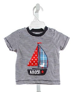 HATLEY  NAVY  STRIPED APPLIQUED KNIT SS SHIRT