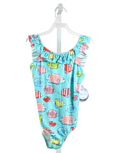 HATLEY  AQUA  1-PIECE SWIMSUIT WITH RUFFLE