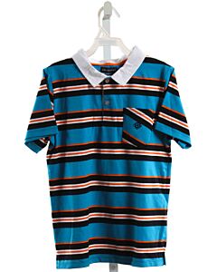 ANDY & EVAN  BLUE  STRIPED  KNIT SS SHIRT