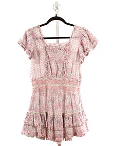 LOVESHACKFANCY  LT PINK SWISS DOT FLORAL SMOCKED DRESS