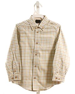 TF LAURENCE  IVORY FLANNEL PLAID  DRESS SHIRT