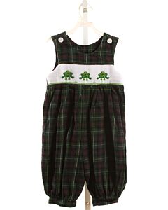 WISH UPON A STAR  FOREST GREEN FLANNEL PLAID SMOCKED LONGALL
