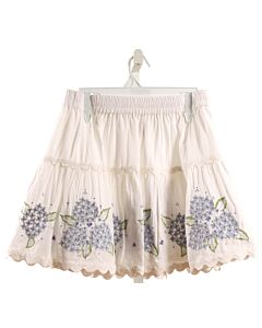 ERICA WILSON  WHITE  FLORAL EMBROIDERED SKIRT