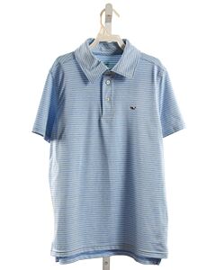 VINEYARD VINES  LT BLUE  STRIPED  KNIT SS SHIRT