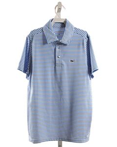VINEYARD VINES  BLUE  STRIPED  KNIT SS SHIRT