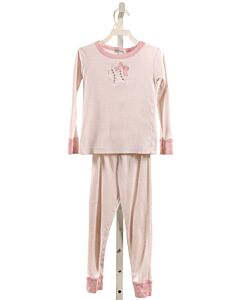 MAGNOLIA BABY  LT PINK  STRIPED APPLIQUED LOUNGEWEAR