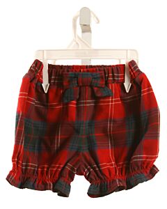 THE BEAUFORT BONNET COMPANY  RED  PLAID  BLOOMERS WITH BOW