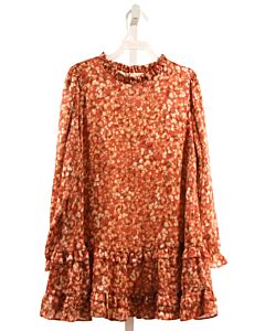 ABEL & LULA  RED  FLORAL  DRESS WITH RUFFLE