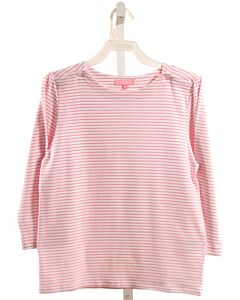 BISBY BY LITTLE ENGLISH  PINK  STRIPED  KNIT LS SHIRT