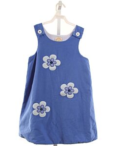 THE BEAUFORT BONNET COMPANY  BLUE CORDUROY FLORAL APPLIQUED DRESS