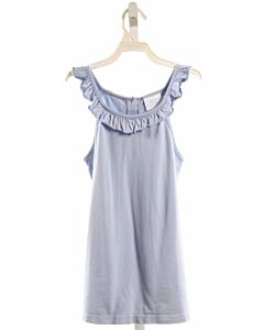 LITTLE ENGLISH  LT BLUE    SLEEVELESS SHIRT WITH RUFFLE