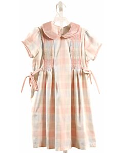 DONDOLO  LT PINK  PLAID SMOCKED DRESS