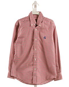 BROOKS BROTHERS  MAROON  GINGHAM  DRESS SHIRT