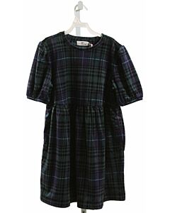 VINEYARD VINES  FOREST GREEN VELOUR PLAID  KNIT DRESS