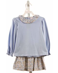 STITCHY FISH  BLUE  FLORAL  2-PIECE OUTFIT WITH RUFFLE