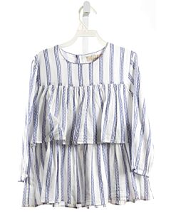 PEEK  BLUE  STRIPED  SHIRT-LS WITH RUFFLE