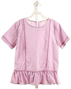 HAYDEN GIRLS  LAVENDER  GINGHAM  SHIRT-SS