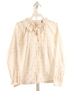 LOUIS LOUISE  CREAM  POLKA DOT  DRESS SHIRT WITH RUFFLE