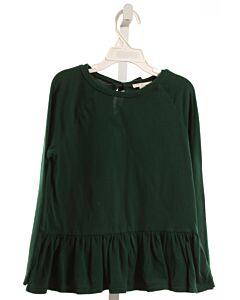 CREWCUTS  GREEN    KNIT LS SHIRT WITH RUFFLE