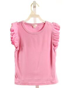 CREWCUTS  PINK KNIT   SLEEVELESS SHIRT WITH RUFFLE