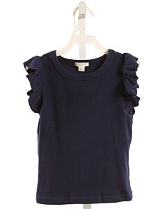 CREWCUTS  BLUE KNIT   SLEEVELESS SHIRT WITH RUFFLE