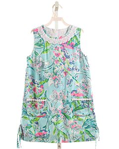LILLY PULITZER  BLUE  FLORAL PRINTED DESIGN DRESS