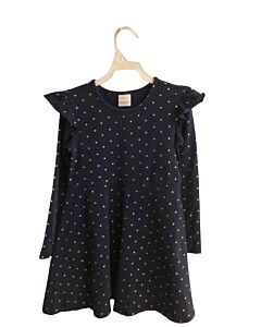 HANNA ANDERSSON  BLUE  POLKA DOT  KNIT DRESS
