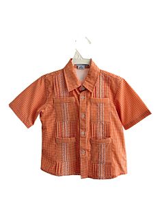 BLUE QUAIL  ORANGE  GINGHAM  SHIRT-SS
