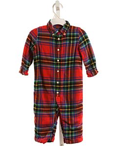 RALPH LAUREN  RED FLANNEL PLAID  ROMPER