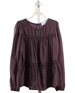 BELLA DAHL  PURPLE   SMOCKED SHIRT-LS